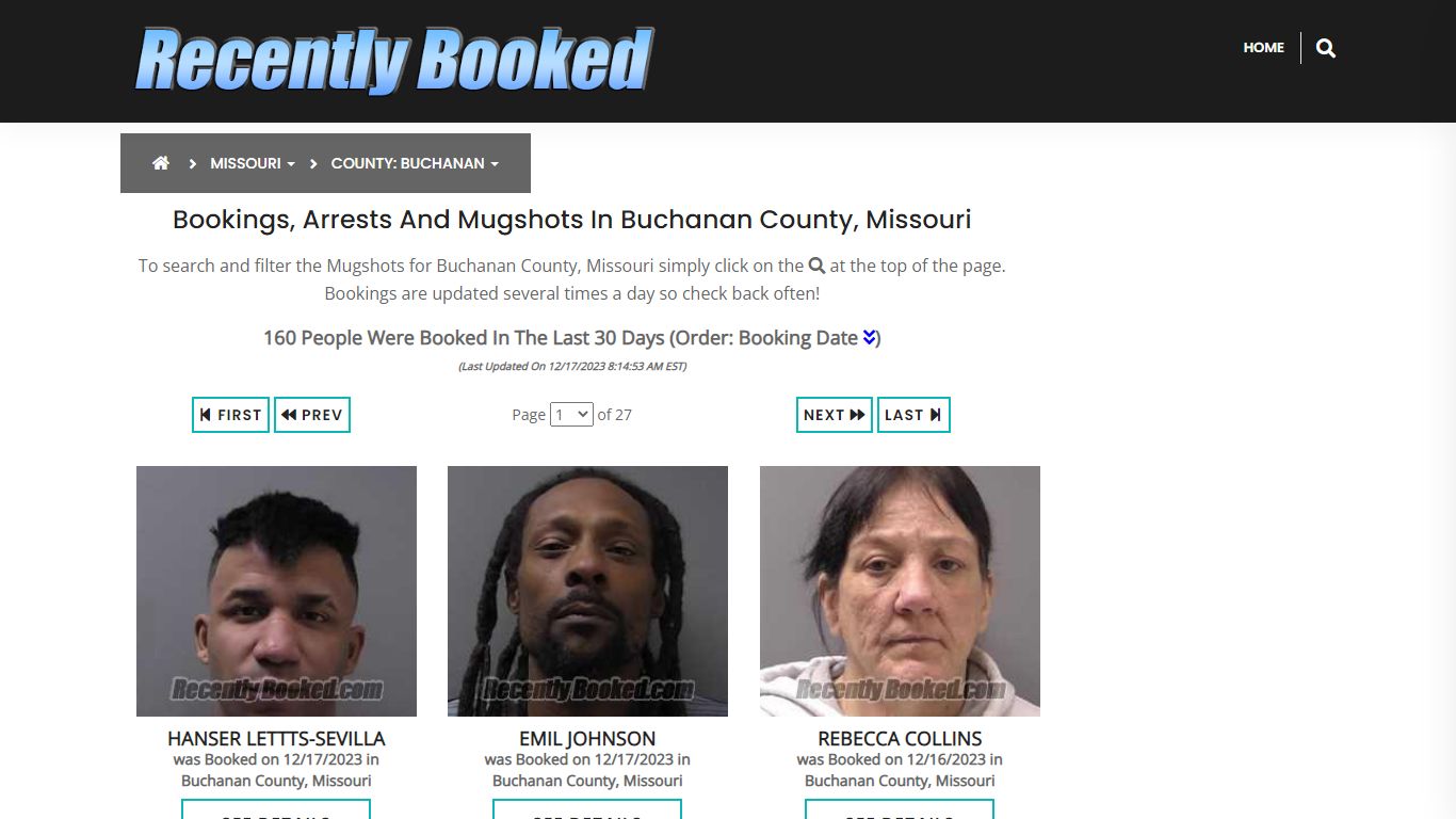 Bookings, Arrests and Mugshots in Buchanan County, Missouri