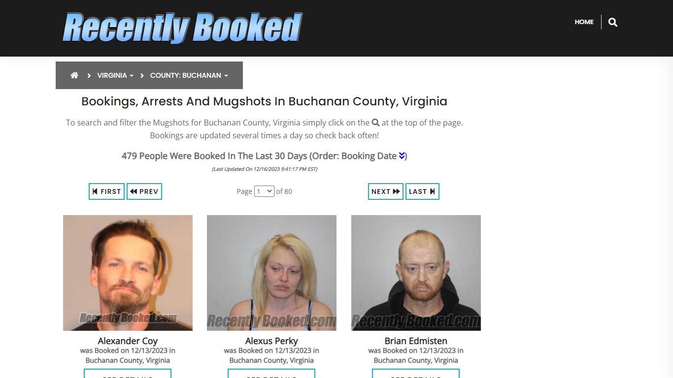 Bookings, Arrests and Mugshots in Buchanan County, Virginia