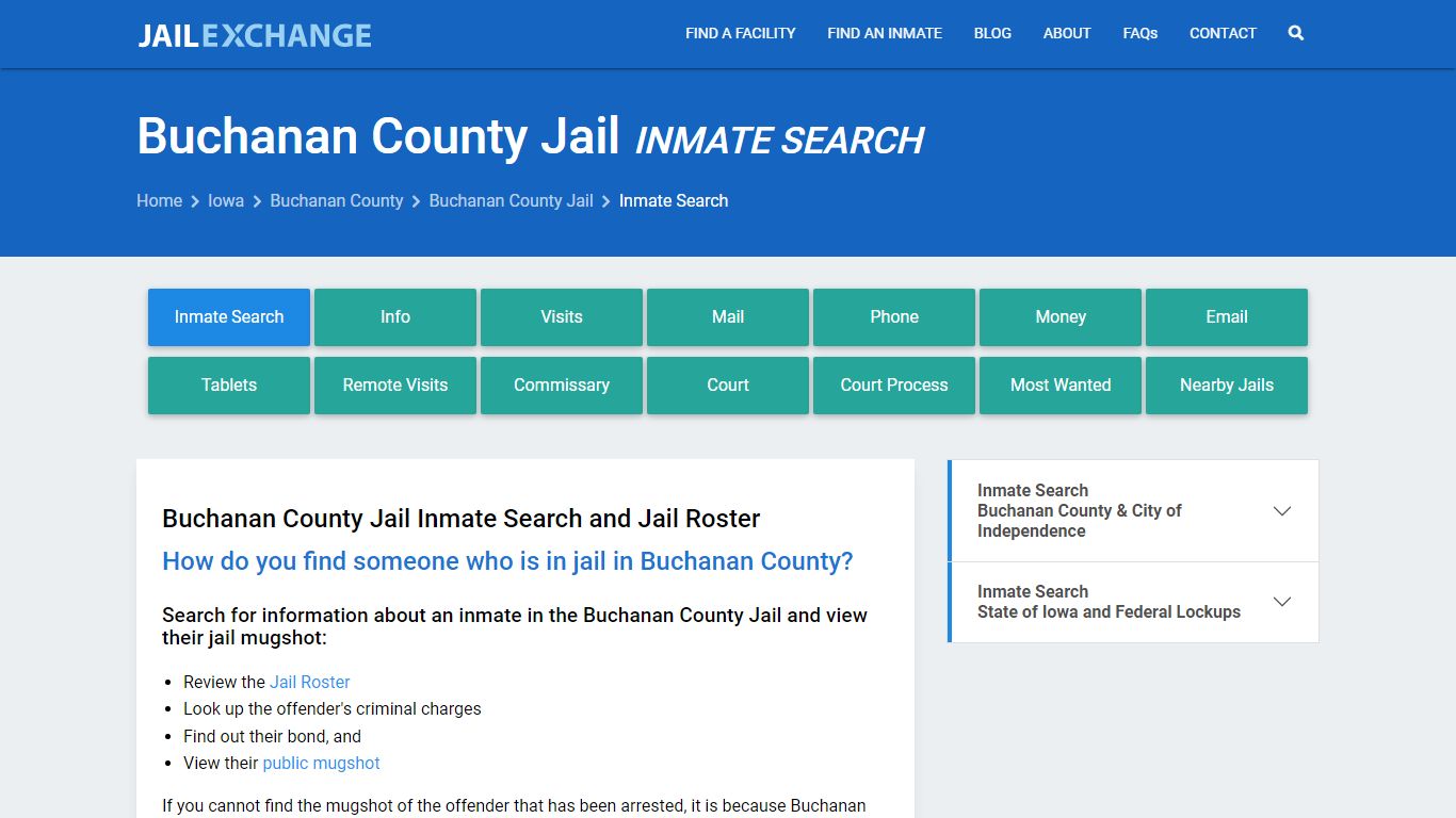 Inmate Search: Roster & Mugshots - Buchanan County Jail, IA